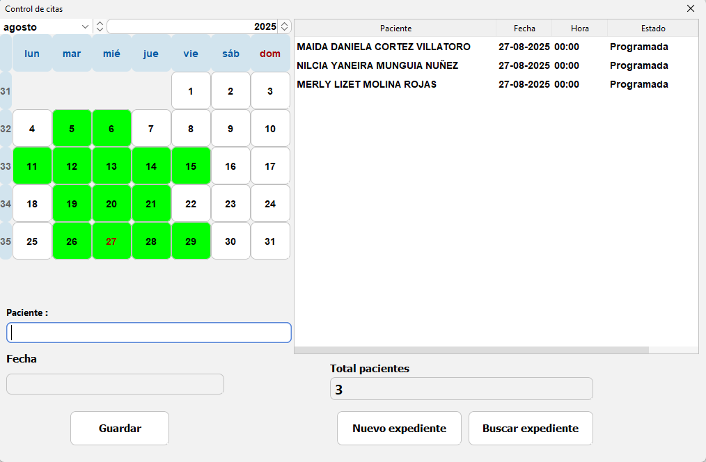 Calendario de Citas
